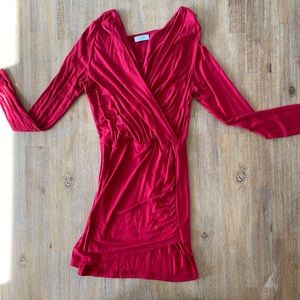 ✨TOBI Candy Apple Red Surplice Bodycon Dress S